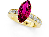 Yellow gold Marquise Cut Cut Channel Set Diamond Engagement Ring with Four-Prong Setting_1