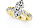 Yellow gold Marquise Cut Cut Channel Set Diamond Engagement Ring with Four-Prong Setting_1