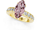 Yellow gold Marquise Cut Cut Channel Set Diamond Engagement Ring with Four-Prong Setting_1