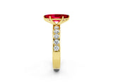 Yellow gold Marquise Cut Cut Channel Set Diamond Engagement Ring with Four-Prong Setting_2