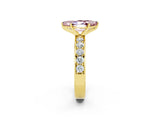 Yellow gold Marquise Cut Cut Channel Set Diamond Engagement Ring with Four-Prong Setting_2