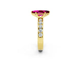 Yellow gold Marquise Cut Cut Channel Set Diamond Engagement Ring with Four-Prong Setting_2