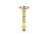 Yellow gold Marquise Cut Cut Channel Set Diamond Engagement Ring with Four-Prong Setting_2