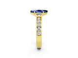 Yellow gold Marquise Cut Cut Channel Set Diamond Engagement Ring with Four-Prong Setting_2