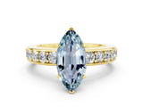Yellow gold Marquise Cut Cut Channel Set Diamond Engagement Ring with Four-Prong Setting