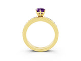 Yellow gold Marquise Cut Cut Channel Set Diamond Engagement Ring with Four-Prong Setting_3