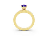 Yellow gold Marquise Cut Cut Channel Set Diamond Engagement Ring with Four-Prong Setting_3
