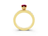 Yellow gold Marquise Cut Cut Channel Set Diamond Engagement Ring with Four-Prong Setting_3