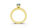 Yellow gold Marquise Cut Cut Channel Set Diamond Engagement Ring with Four-Prong Setting_3