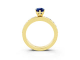 Yellow gold Marquise Cut Cut Channel Set Diamond Engagement Ring with Four-Prong Setting_3