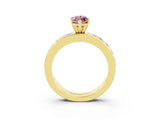 Yellow gold Marquise Cut Cut Channel Set Diamond Engagement Ring with Four-Prong Setting_3