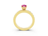 Yellow gold Marquise Cut Cut Channel Set Diamond Engagement Ring with Four-Prong Setting_3