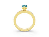 Yellow gold Marquise Cut Cut Channel Set Diamond Engagement Ring with Four-Prong Setting_3