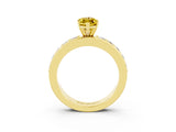 Yellow gold Marquise Cut Cut Channel Set Diamond Engagement Ring with Four-Prong Setting_3
