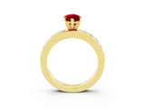 Yellow gold Marquise Cut Cut Channel Set Diamond Engagement Ring with Four-Prong Setting_3
