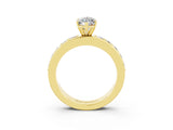 Yellow gold Marquise Cut Cut Channel Set Diamond Engagement Ring with Four-Prong Setting_3
