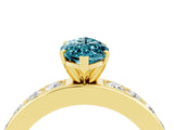 Yellow gold Marquise Cut Cut Channel Set Diamond Engagement Ring with Four-Prong Setting_4