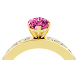 Yellow gold Marquise Cut Cut Channel Set Diamond Engagement Ring with Four-Prong Setting_4