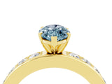 Yellow gold Marquise Cut Cut Channel Set Diamond Engagement Ring with Four-Prong Setting_4