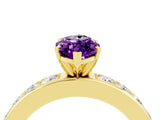 Yellow gold Marquise Cut Cut Channel Set Diamond Engagement Ring with Four-Prong Setting_4