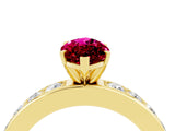 Yellow gold Marquise Cut Cut Channel Set Diamond Engagement Ring with Four-Prong Setting_4