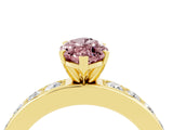 Yellow gold Marquise Cut Cut Channel Set Diamond Engagement Ring with Four-Prong Setting_4