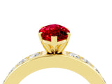 Yellow gold Marquise Cut Cut Channel Set Diamond Engagement Ring with Four-Prong Setting_4