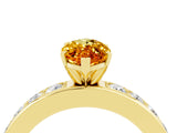 Yellow gold Marquise Cut Cut Channel Set Diamond Engagement Ring with Four-Prong Setting_4