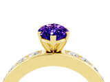 Yellow gold Marquise Cut Cut Channel Set Diamond Engagement Ring with Four-Prong Setting_4