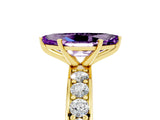 Yellow gold Marquise Cut Cut Channel Set Diamond Engagement Ring with Four-Prong Setting_5