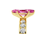 Yellow gold Marquise Cut Cut Channel Set Diamond Engagement Ring with Four-Prong Setting_5