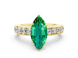 Yellow gold Marquise Cut Cut Channel Set Diamond Engagement Ring with Four-Prong Setting