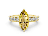 Yellow gold Marquise Cut Cut Channel Set Diamond Engagement Ring with Four-Prong Setting