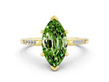 Yellow gold Marquise Cut Cut Channel Set Solitaire Engagement Ring with Four-Prong Setting