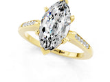 Yellow gold Marquise Cut Cut Channel Set Solitaire Engagement Ring with Four-Prong Setting_1