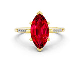 Yellow gold Marquise Cut Cut Channel Set Solitaire Engagement Ring with Four-Prong Setting