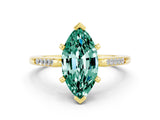 Yellow gold Marquise Cut Cut Channel Set Solitaire Engagement Ring with Four-Prong Setting