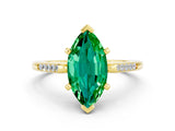Yellow gold Marquise Cut Cut Channel Set Solitaire Engagement Ring with Four-Prong Setting
