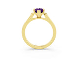 Yellow gold Marquise Cut Cut Channel Set Solitaire Engagement Ring with Four-Prong Setting_3