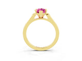 Yellow gold Marquise Cut Cut Channel Set Solitaire Engagement Ring with Four-Prong Setting_3