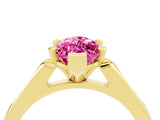 Yellow gold Marquise Cut Cut Channel Set Solitaire Engagement Ring with Four-Prong Setting_4