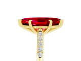 Yellow gold Marquise Cut Cut Channel Set Solitaire Engagement Ring with Four-Prong Setting_5