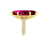 Yellow gold Marquise Cut Cut Channel Set Solitaire Engagement Ring with Four-Prong Setting_5
