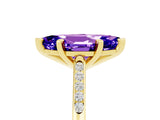 Yellow gold Marquise Cut Cut Channel Set Solitaire Engagement Ring with Four-Prong Setting_5