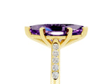 Yellow gold Marquise Cut Cut Channel Set Solitaire Engagement Ring with Four-Prong Setting_5