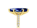 Yellow gold Marquise Cut Cut Channel Set Solitaire Engagement Ring with Four-Prong Setting_5