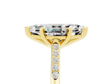 Yellow gold Marquise Cut Cut Channel Set Solitaire Engagement Ring with Four-Prong Setting_5