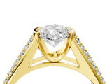 Yellow gold Marquise Cut Cut Diamond Channel Set Pave Band with Tension Prong Setting_7
