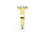 Yellow gold Marquise Cut Cut Diamond Channel Set Solitaire Ring with Four-Prong Setting_5