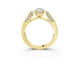 Yellow gold Marquise Cut Cut Diamond Channel Set Solitaire Ring with Four-Prong Setting_6